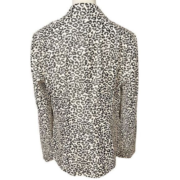 CHICO'S Faux Suede Animal Print‎ Blazer Jacket One Button Closure Size Medium - Picture 3 of 12